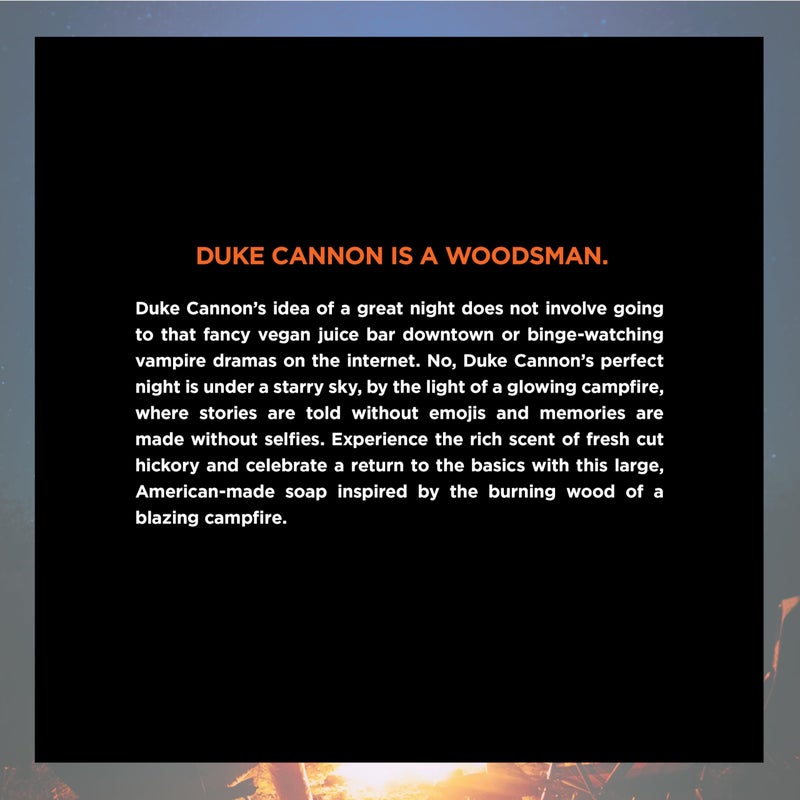 Duke Cannon Supply Co. Big Brick of Soap - Campfire, Smoky Hickory Scent, American-Made, Large Size, 10 oz. (3 Pack) - Image 3